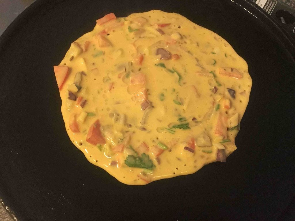 eggless omelette | tomato omelette | besan ka cheela 10