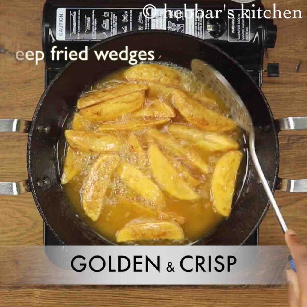 deep fried & baked potato wedges