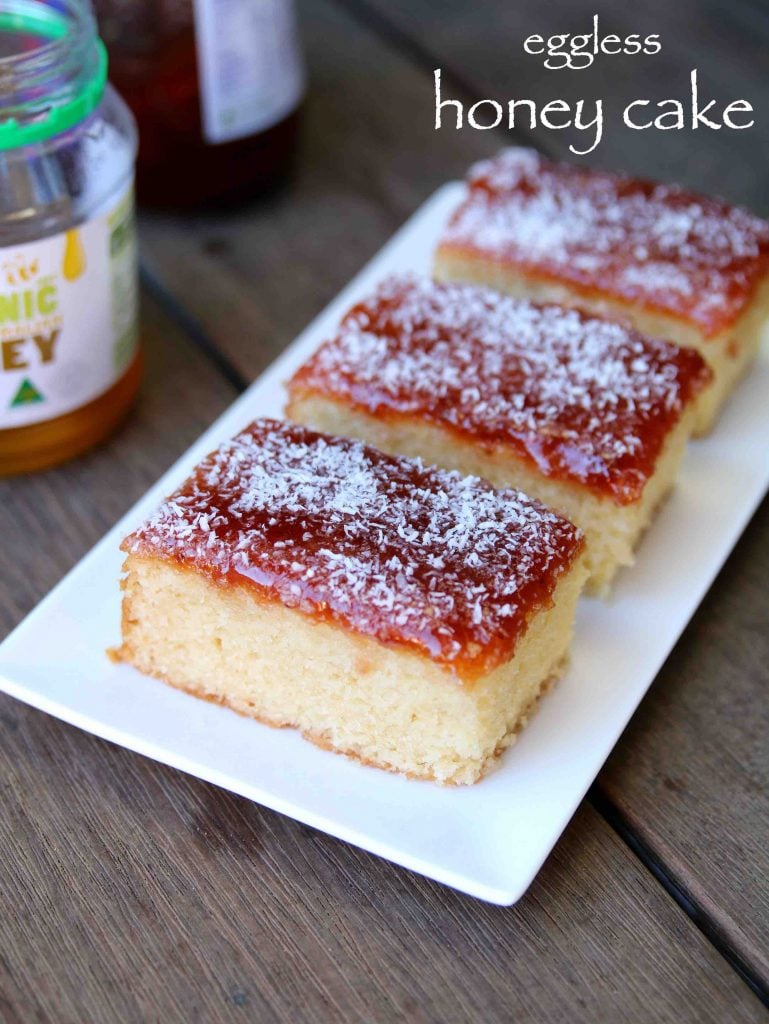 how to make eggless bakery style honey cake