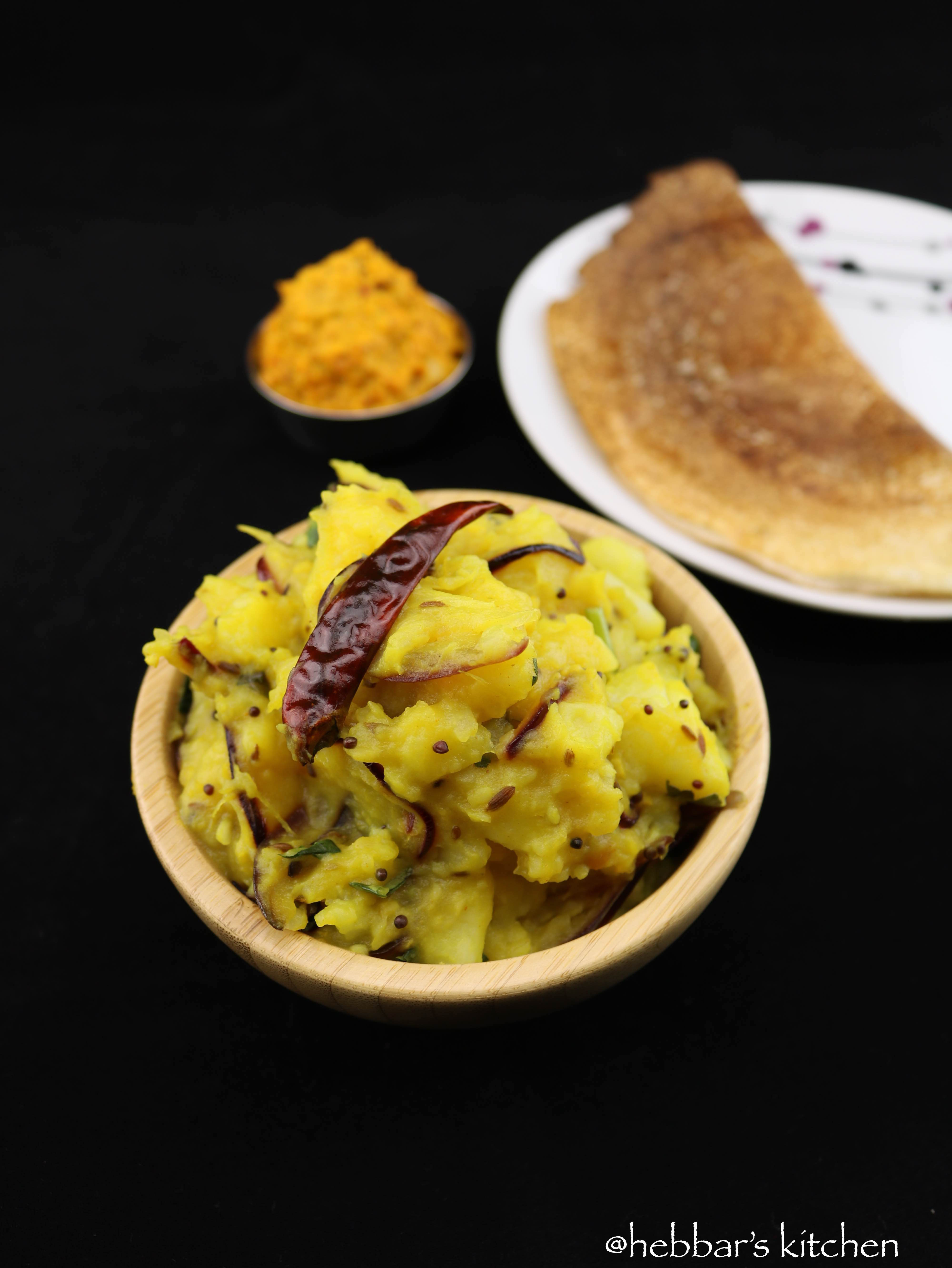 potato curry recipe for masala dosa | aloo bhaji for masala dosa