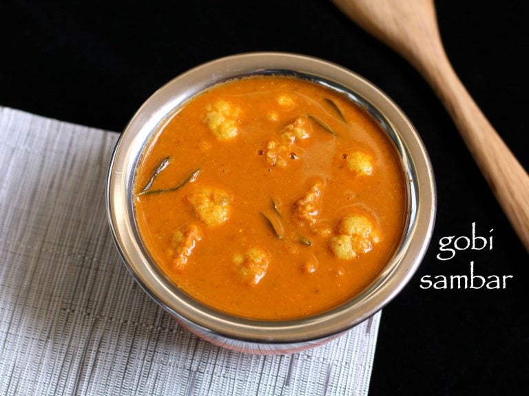 cauliflower sambar recipe | gobi sambar recipe – udupi style