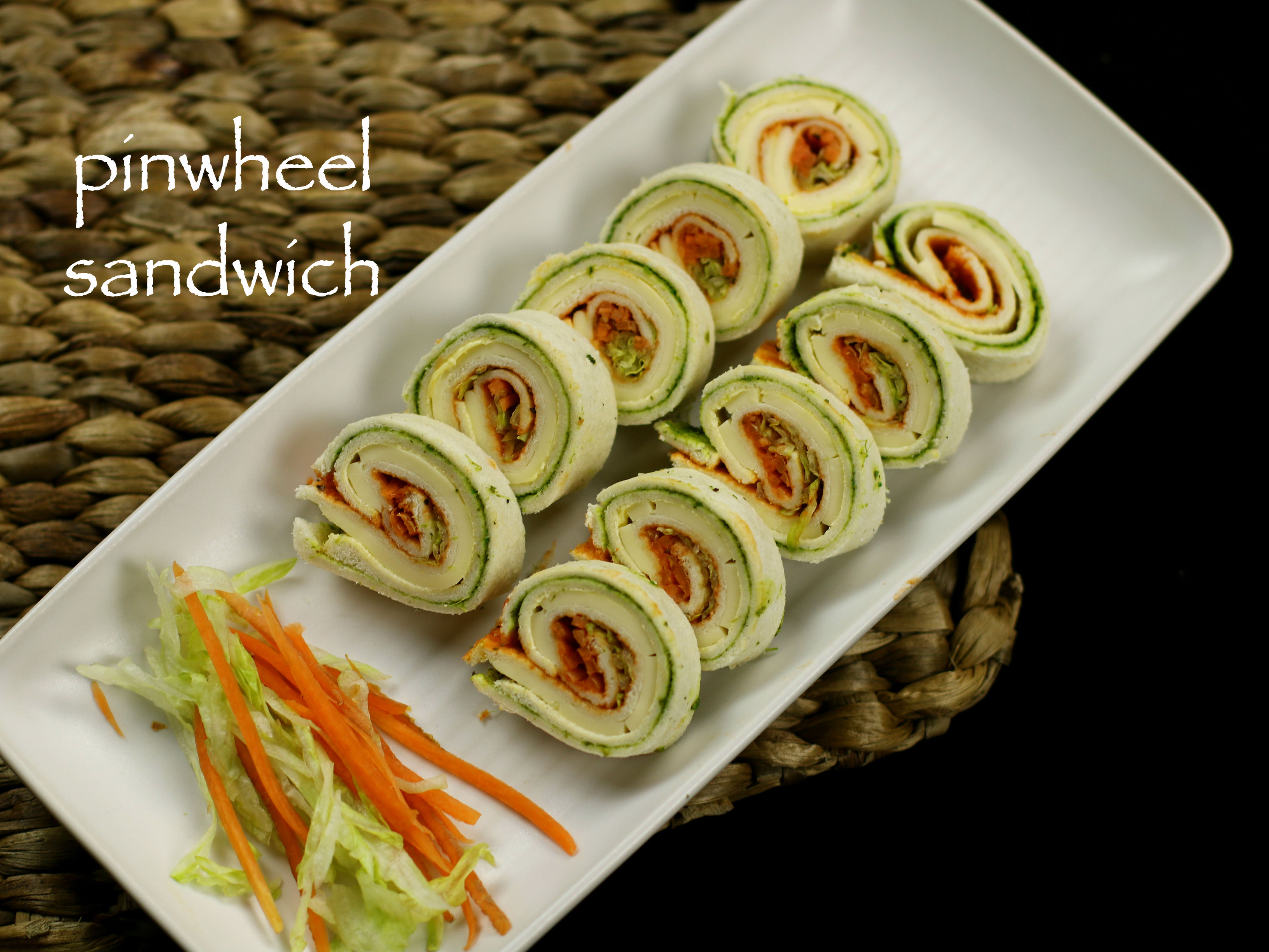 pinwheel sandwich recipe | veg pinwheel sandwich recipe