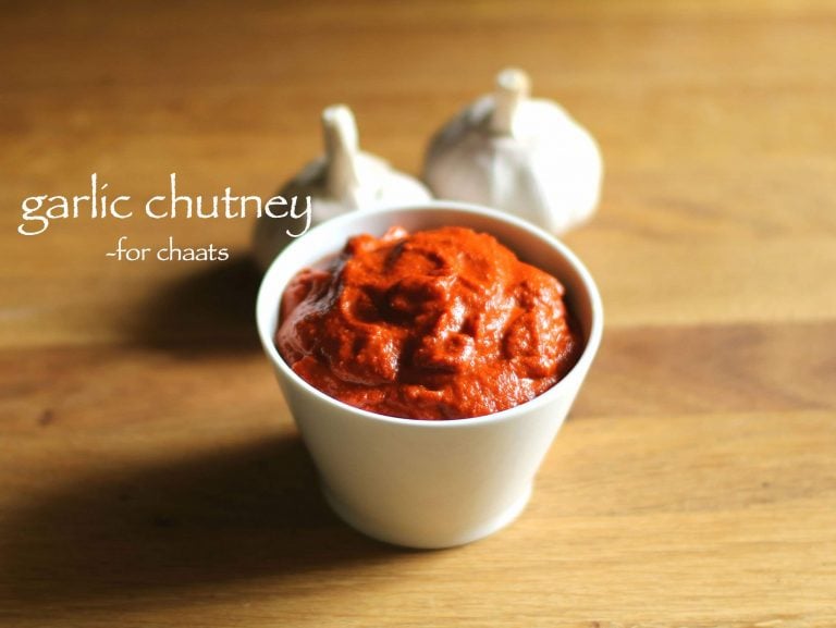 garlic chutney recipe | red chilli garlic chutney for chaat | lasun chutney