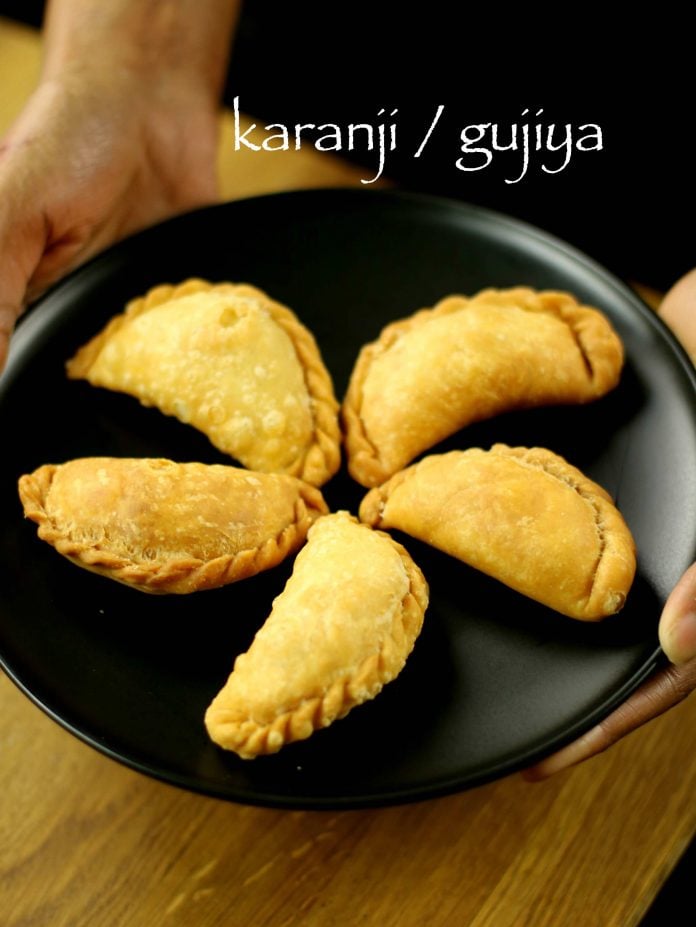 Karanji Recipe Gujiya Recipe Karjikai Recipe Kajjikayalu Recipe 28 696x927 