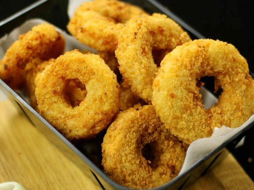 Oven Baked Panko Onion Rings - It's a Veg World After All®