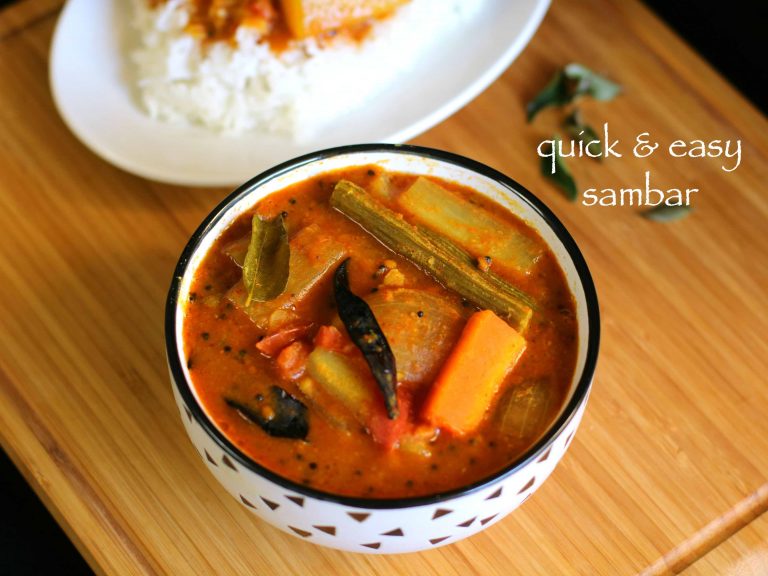 vegetable sambar recipe | quick mixed veg sambar recipe