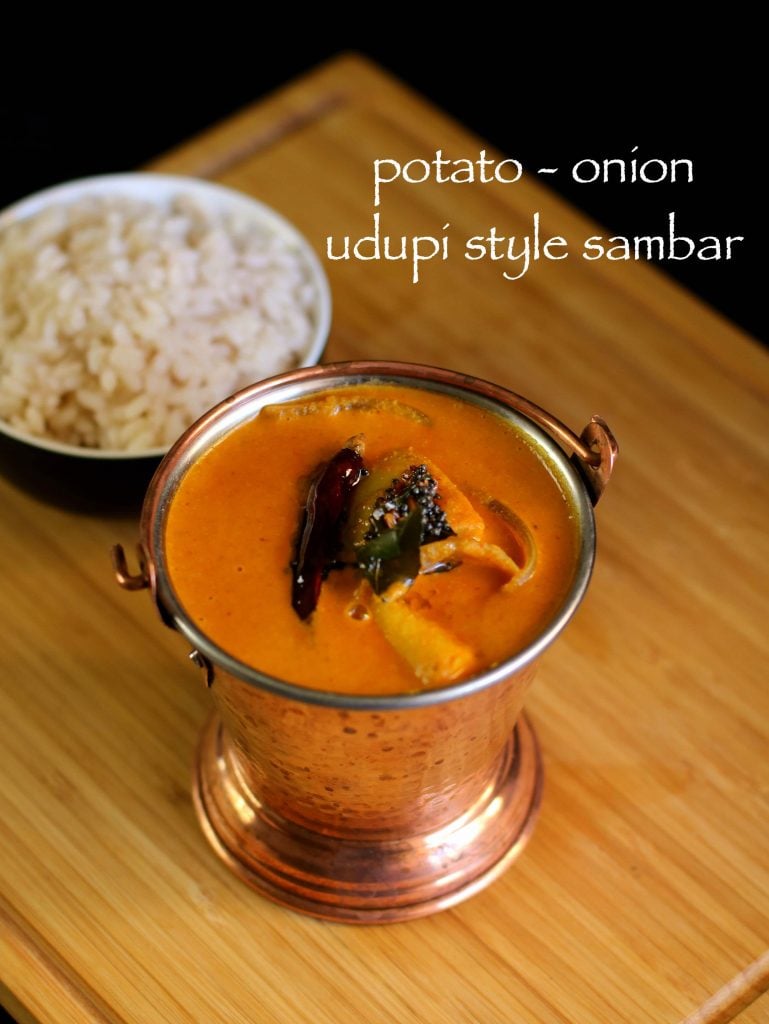 udupi sambar recipe | coconut sambar recipe | potato onion ...