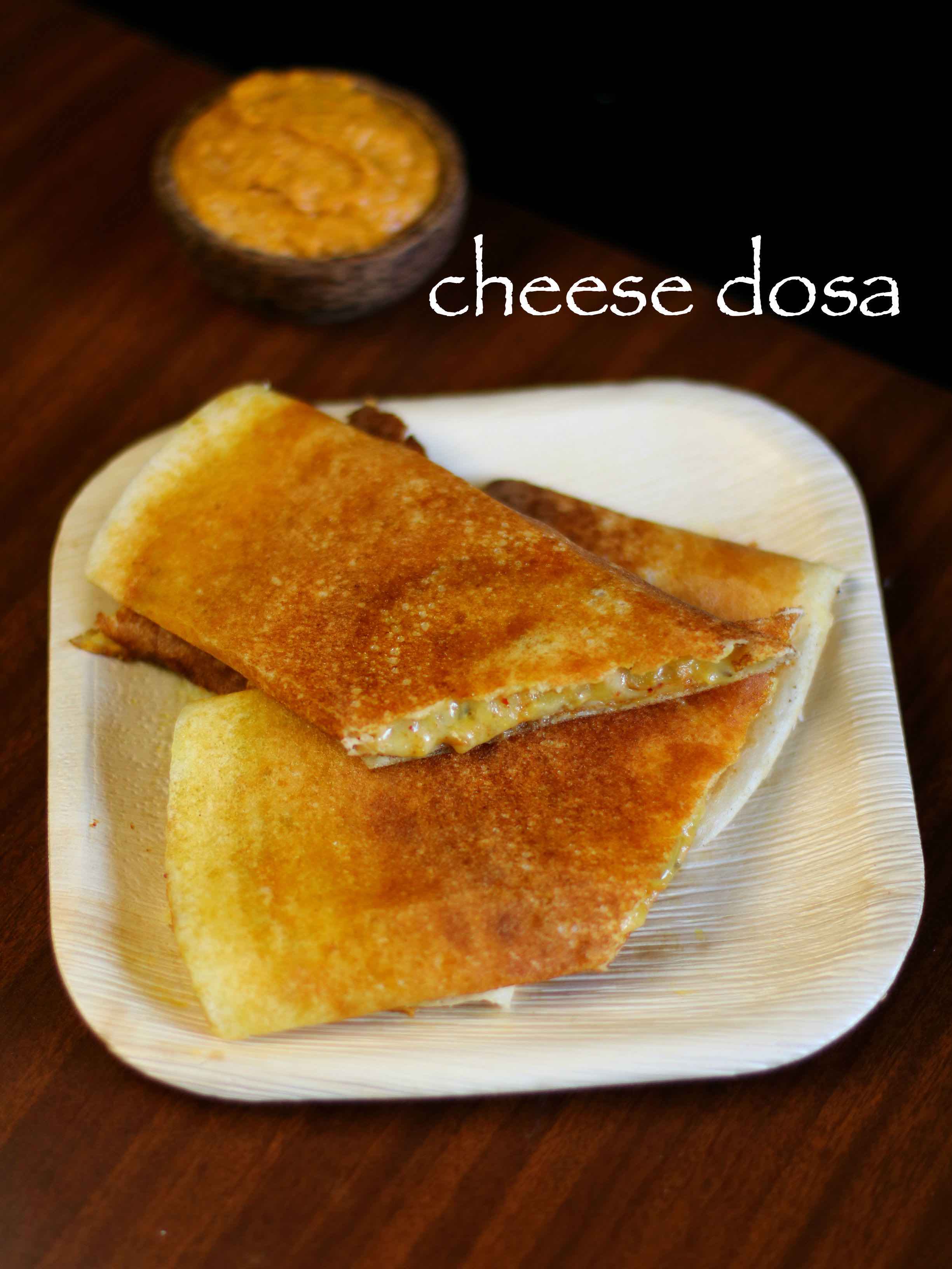 cheese dosa recipe | cheese masala dosa recipe with red chutney