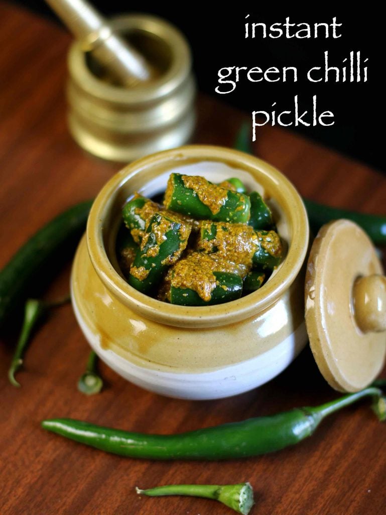 chilli pickle recipe | hari mirch ka achar | green chilli pickle recipe