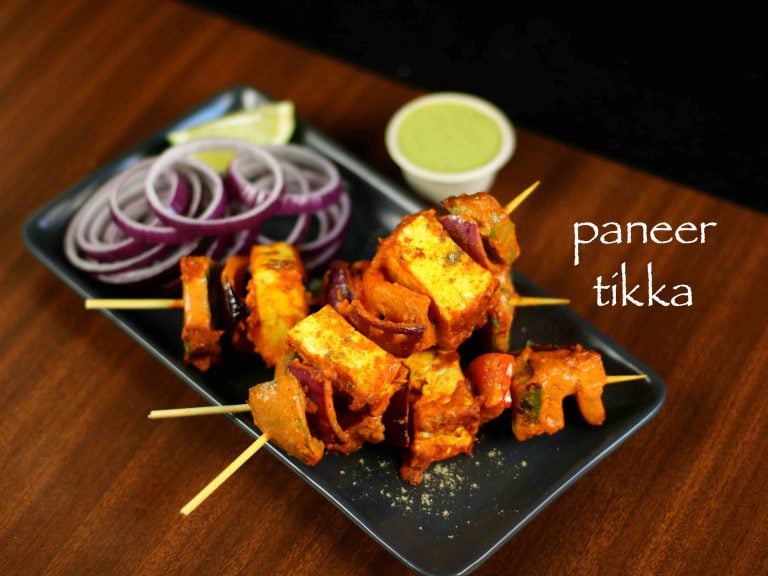 पनीर टिक्का रेसिपी | paneer tikka in hindi | तवा पनीर टिक्का | सूखा पनीर टिक्का