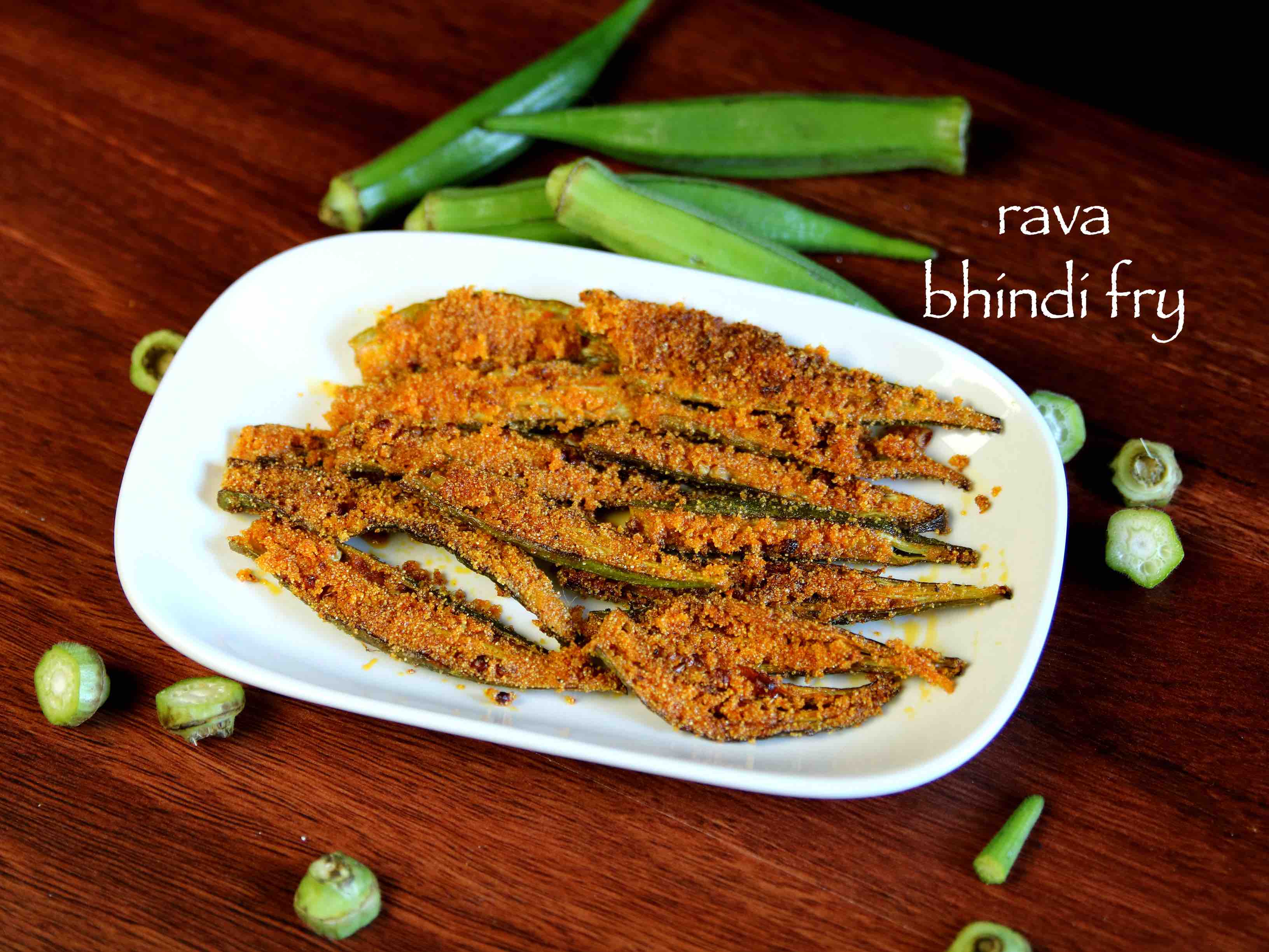 Bhindi Rava Fry Recipe Crispy Okra Rava Fry Ladies Finger Fry Recipe