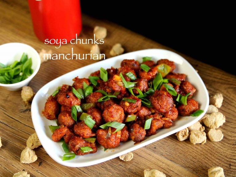 सोया मंचूरियन रेसिपी | soya manchurian in hindi | सोया चंक्स मंचूरियन