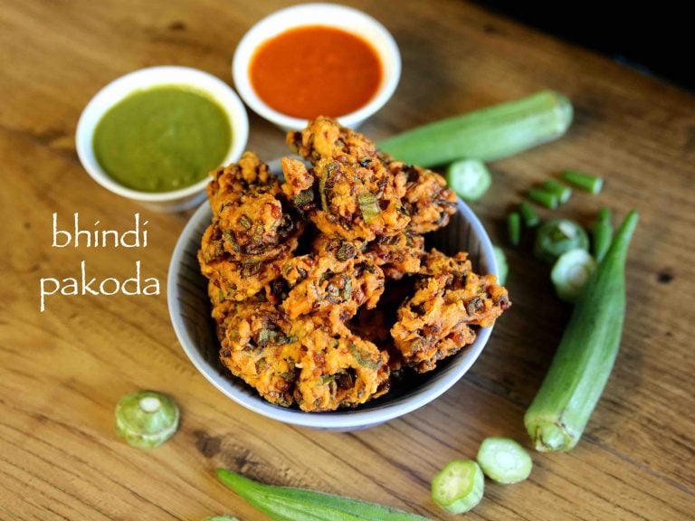 bhindi pakora recipe | okra fritters | bende gatti baje recipe