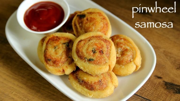 pinwheel samosa recipe | samosa pinwheels | aloo bhakarwadi
