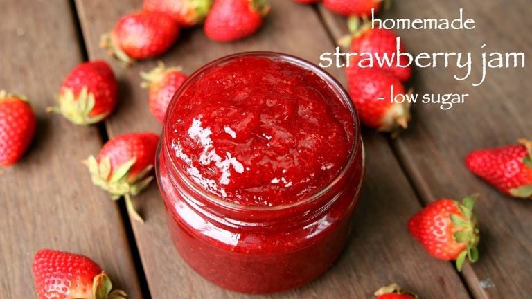 strawberry jam recipe | homemade low sugar strawberry jam