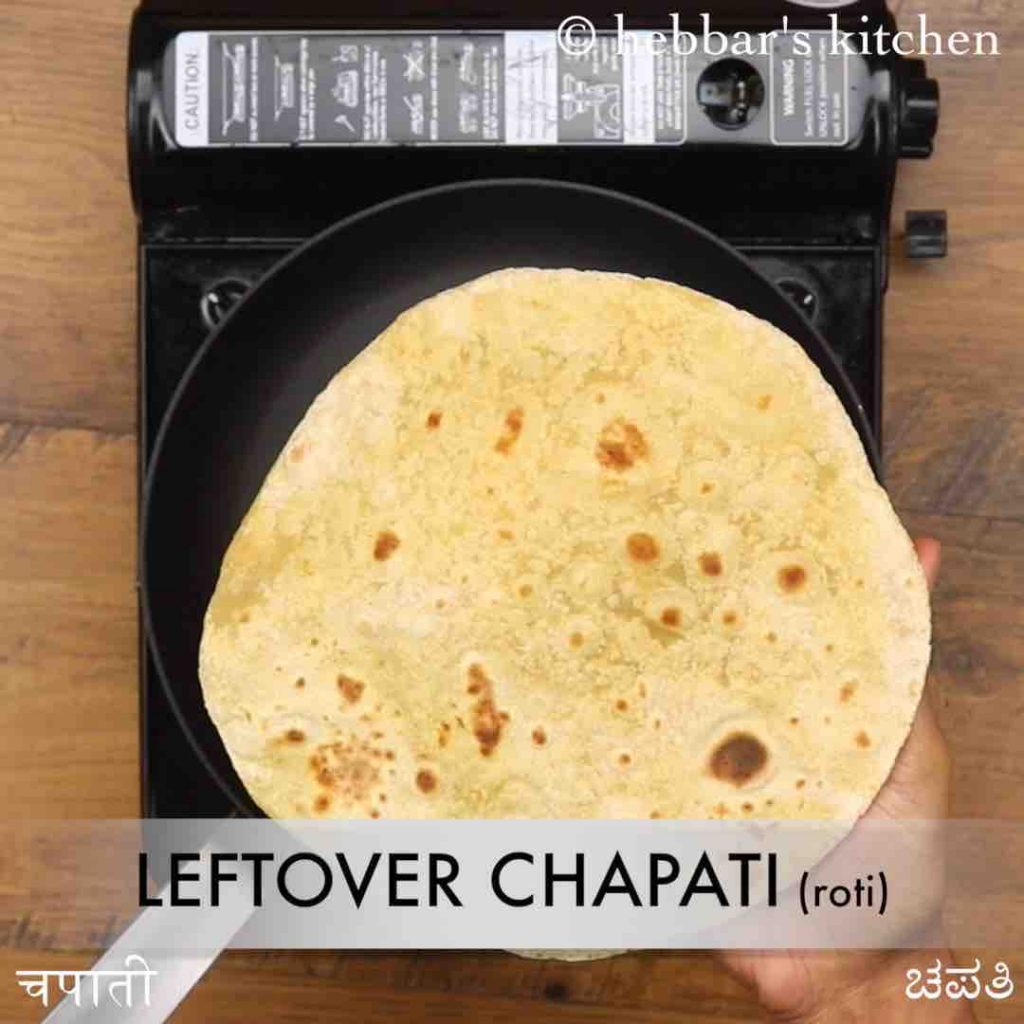 roti pizza with leftover chapati