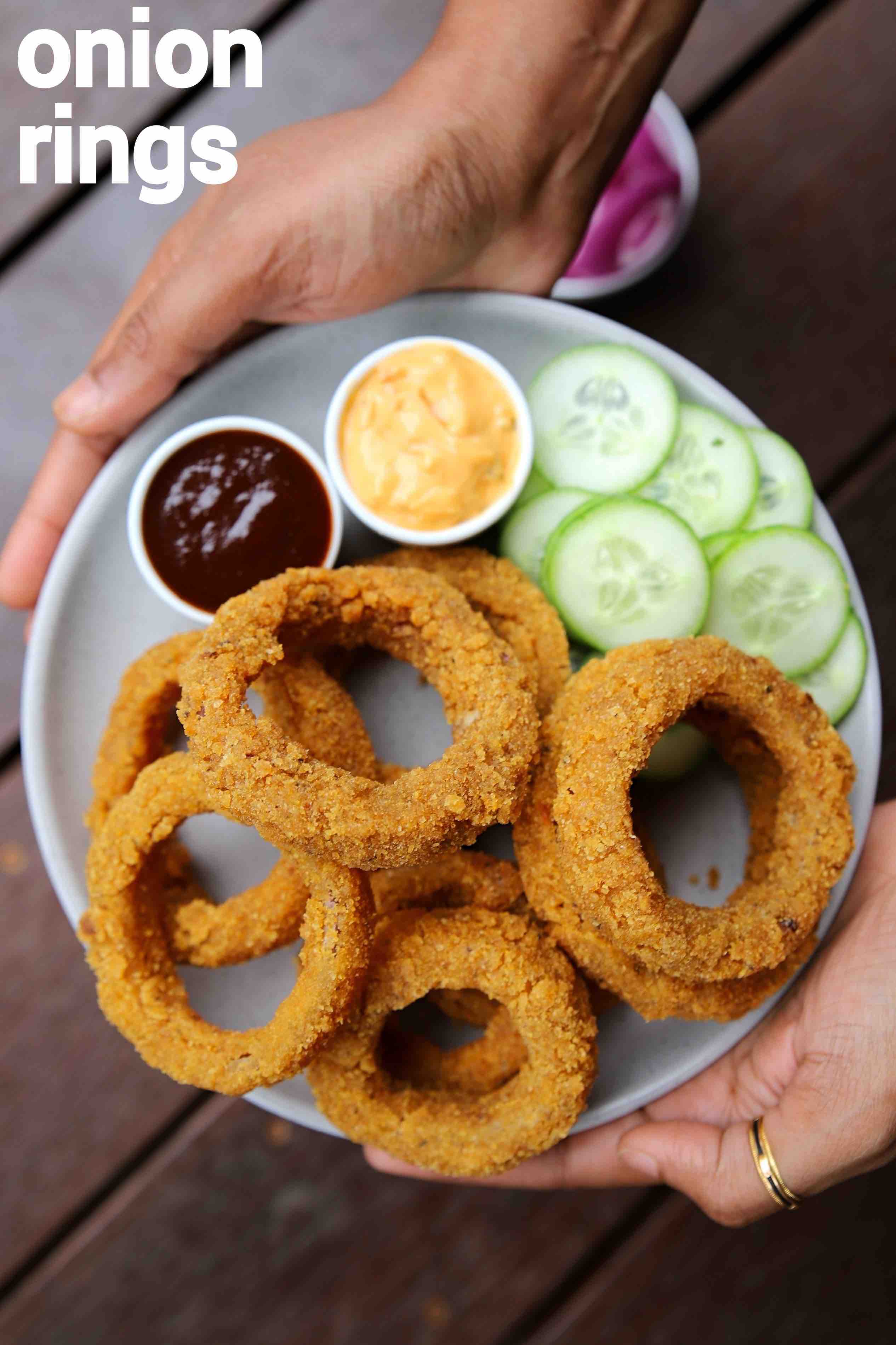 onion rings recipe  crispy onion rings  onion fried rings