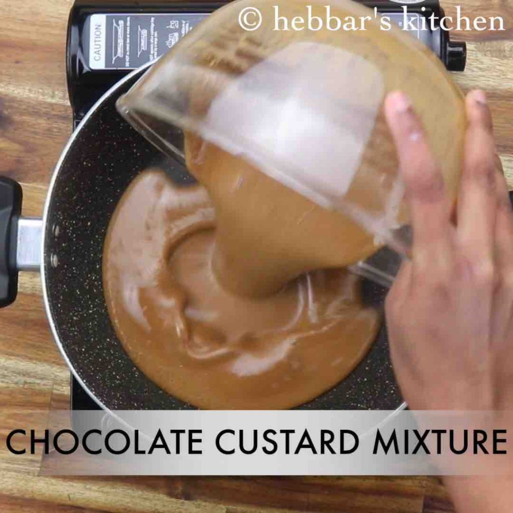 eggless chocolate pudding custard recipe