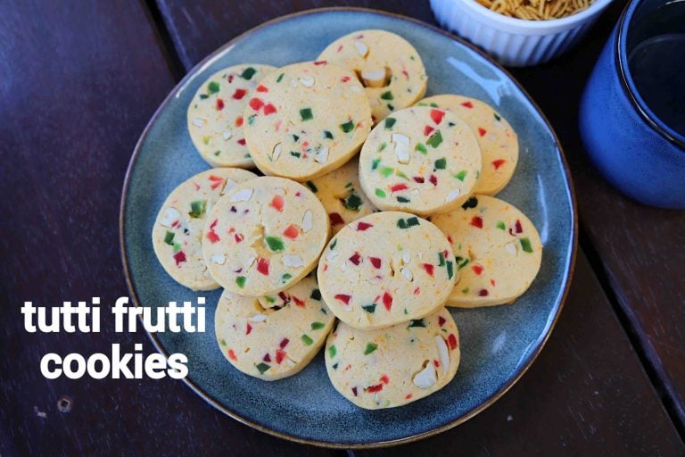 tutti frutti cookies recipe | tutti frutti biscuits | tooty fruity cookies