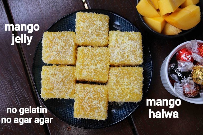 mango jelly recipe | mango halwa recipe | mango coconut jelly