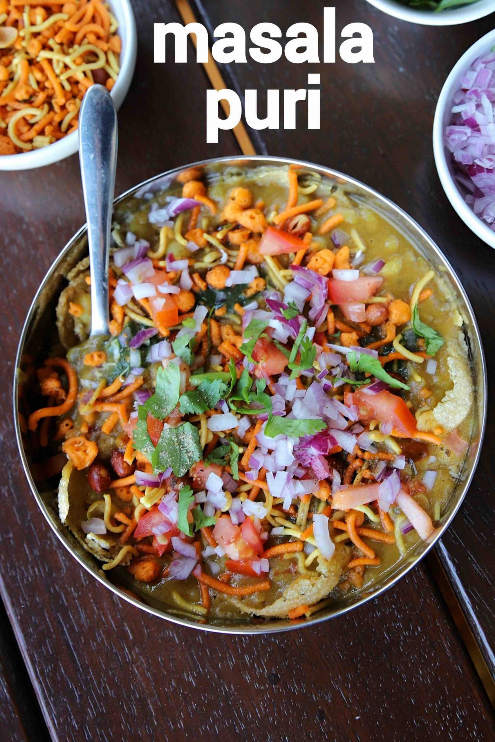 masala puri recipe | bangalore street style masala poori chaat recipe