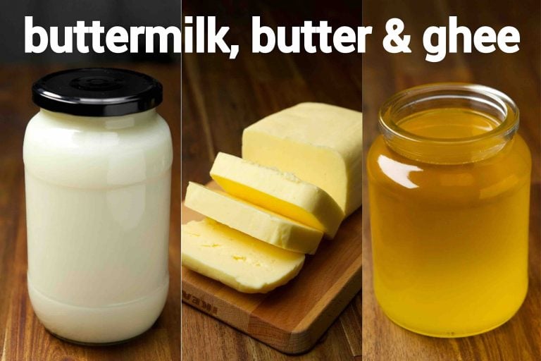 ಬೆಣ್ಣೆ, ತುಪ್ಪ, ಮಜ್ಜಿಗೆ ಮತ್ತು ವಿಪ್ಪ್ಡ್ ಕ್ರೀಮ್ ರೆಸಿಪಿ | butter, ghee, buttermilk