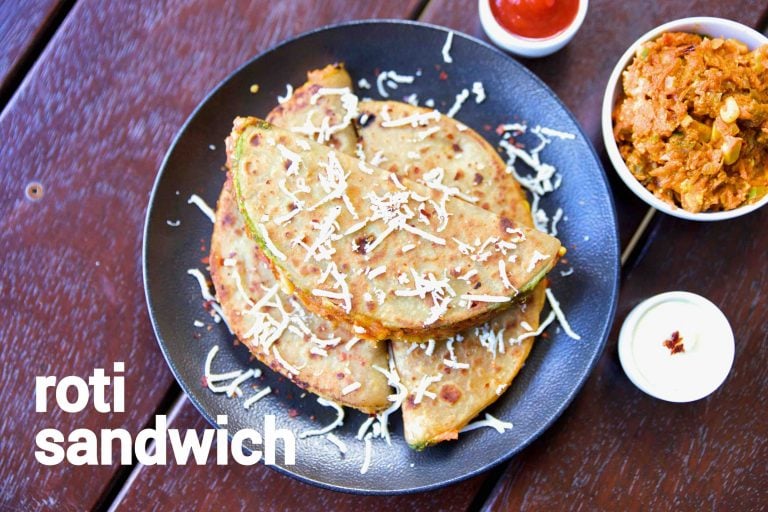 roti sandwich recipe | chapati sandwich | leftover roti panini