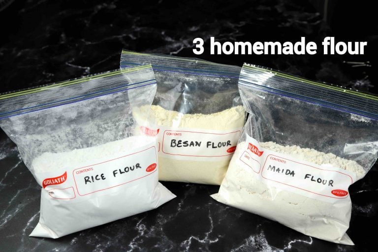 how to make rice flour recipe, besan flour, maida at home | basic indian flour at home