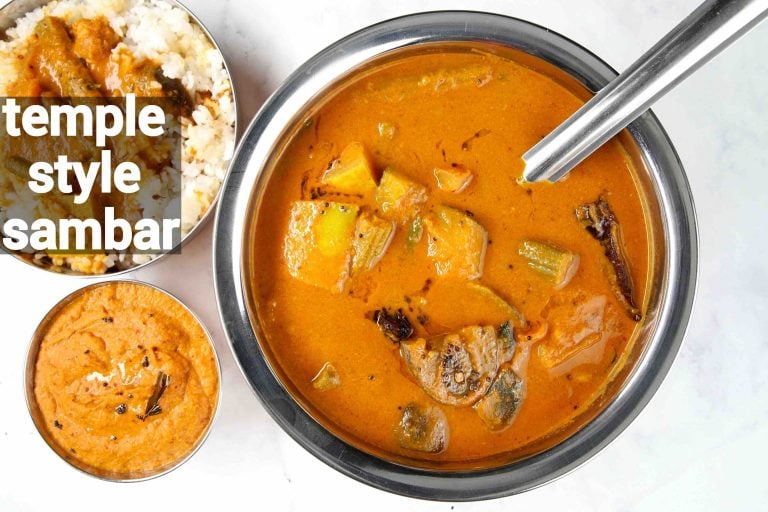 temple style sambar recipe | no onion no garlic vegetable sambar