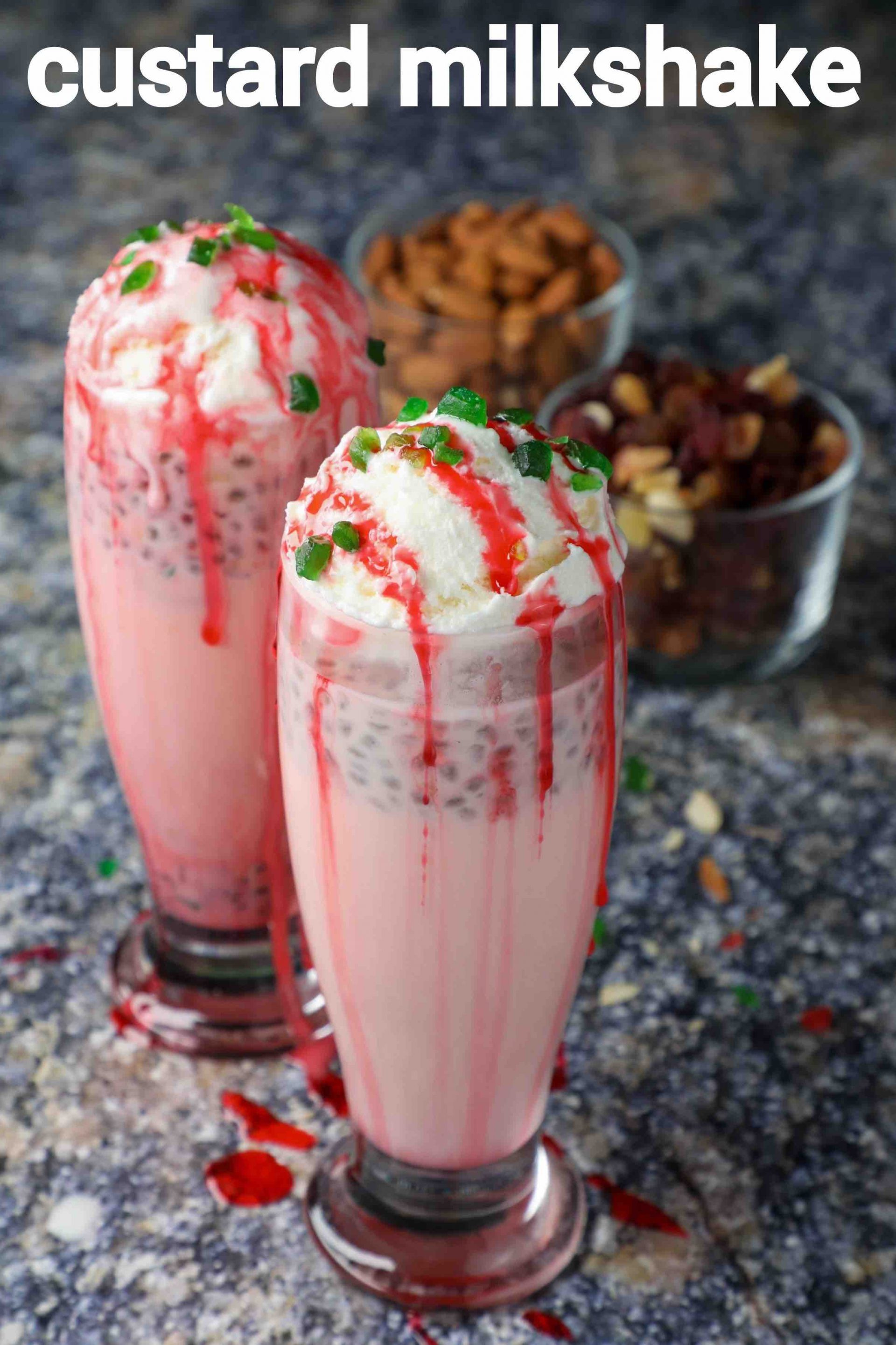 custard milkshake recipe | custard badam ice cream milkshake