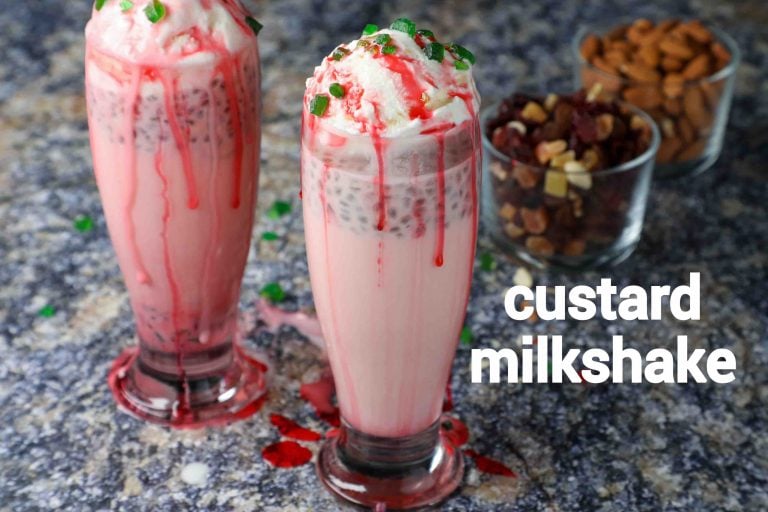 custard milkshake recipe | custard badam milkshake | custard ice cream milkshake