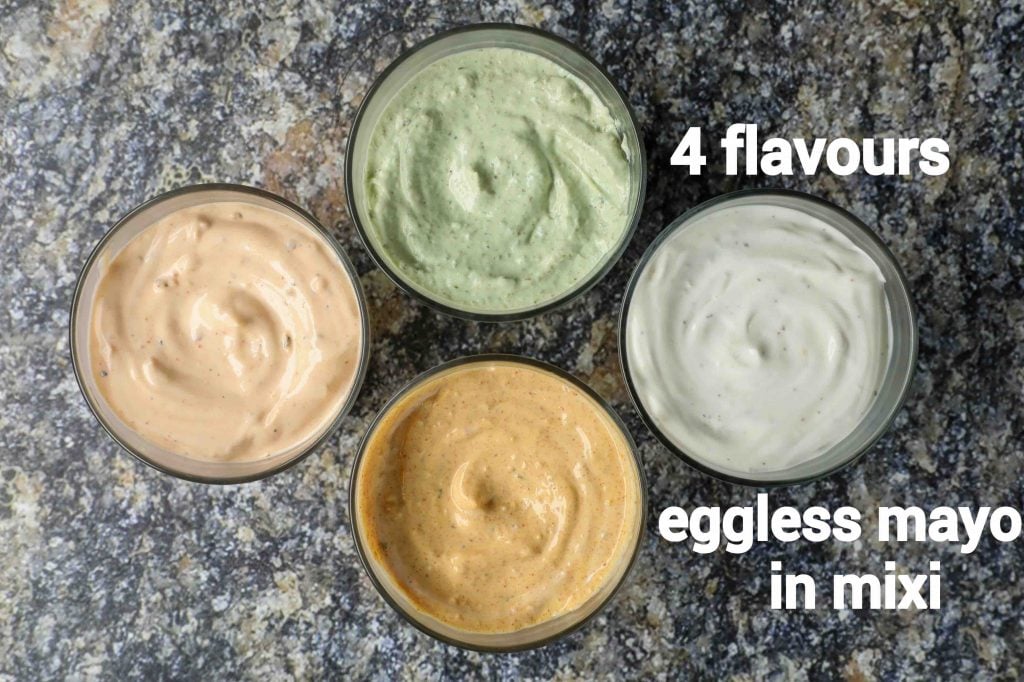 eggless mayonnaise recipe - 4 flavours