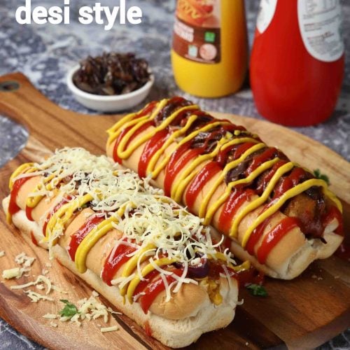 2 ways desi veg hot dog