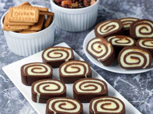 no bake swiss roll recipe, parle-g biscuit swiss roll