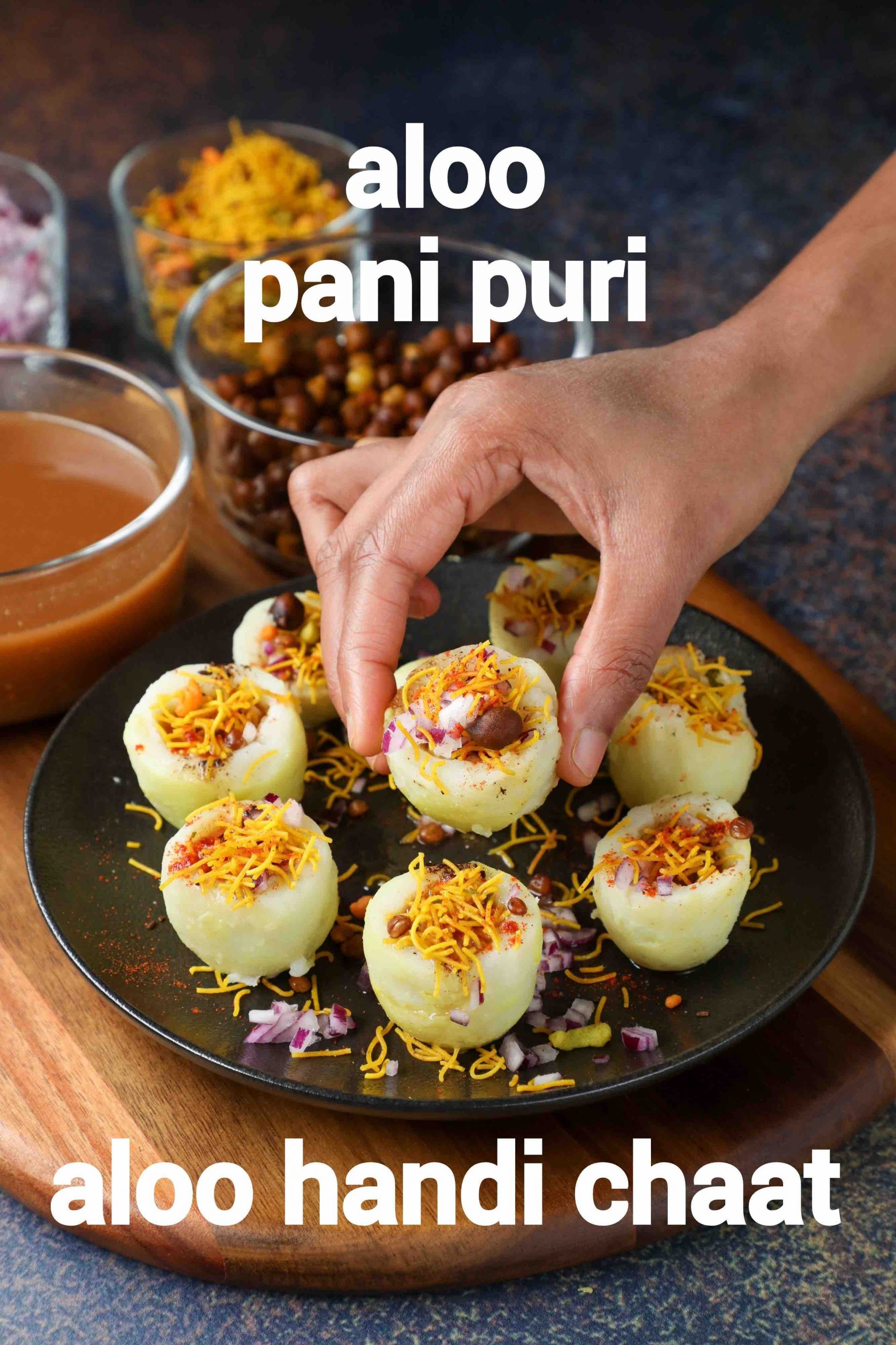 aloo handi chaat recipe | aloo pani puri recipe | potato handi chaat