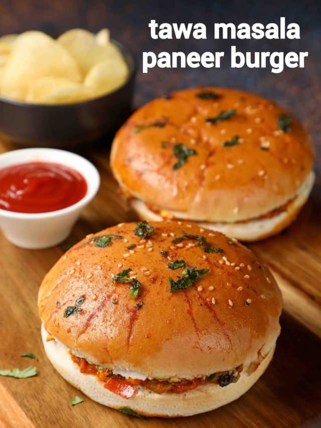 Tawa Masala Paneer Burger Recipe – Street Style Burger