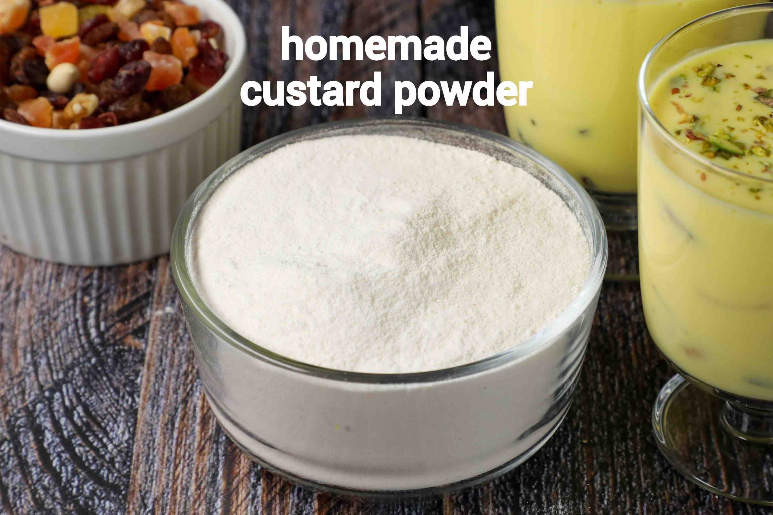custard powder recipe  homemade custard flour  eggless custard