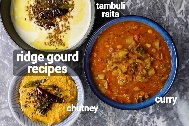 ridge gourd recipe | beerakaya curry | turai ki sabji | heerekai chutney & raita