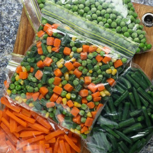 frozen peas, green beans carrots & mixed vegetables
