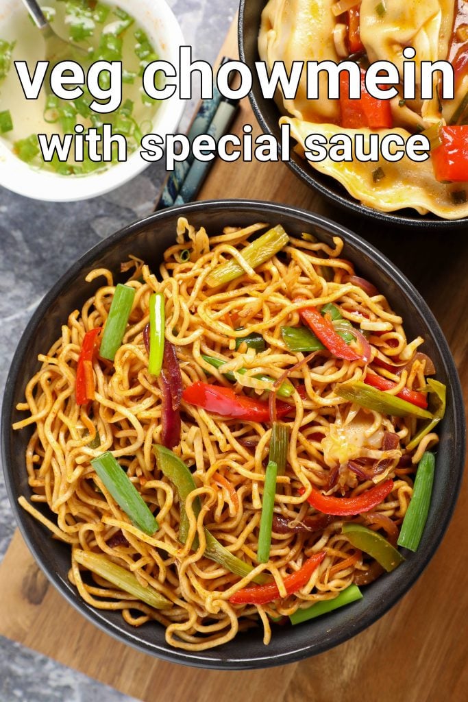 vegetarian chow mein recipe | veg chowmein | vegetable chow mein ...