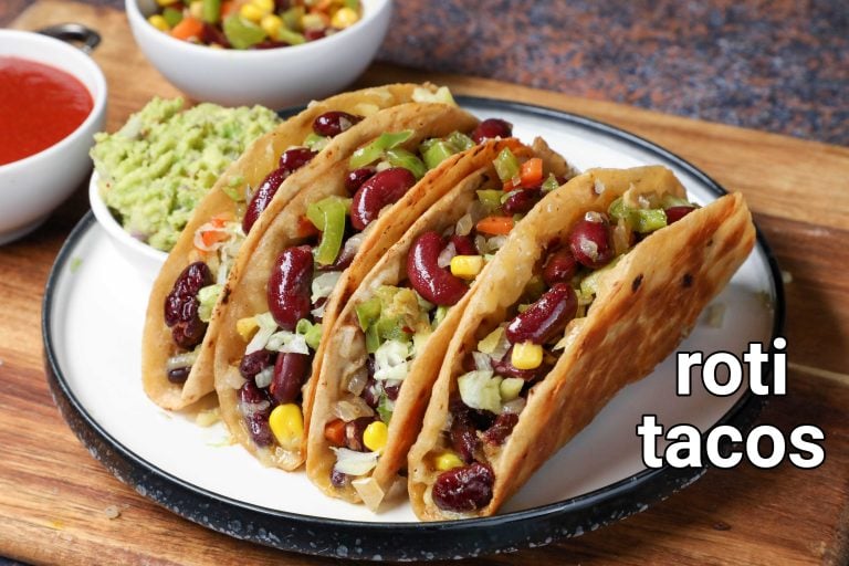 roti tacos recipe | taco roti recipe | chapati tacos | leftover roti taco
