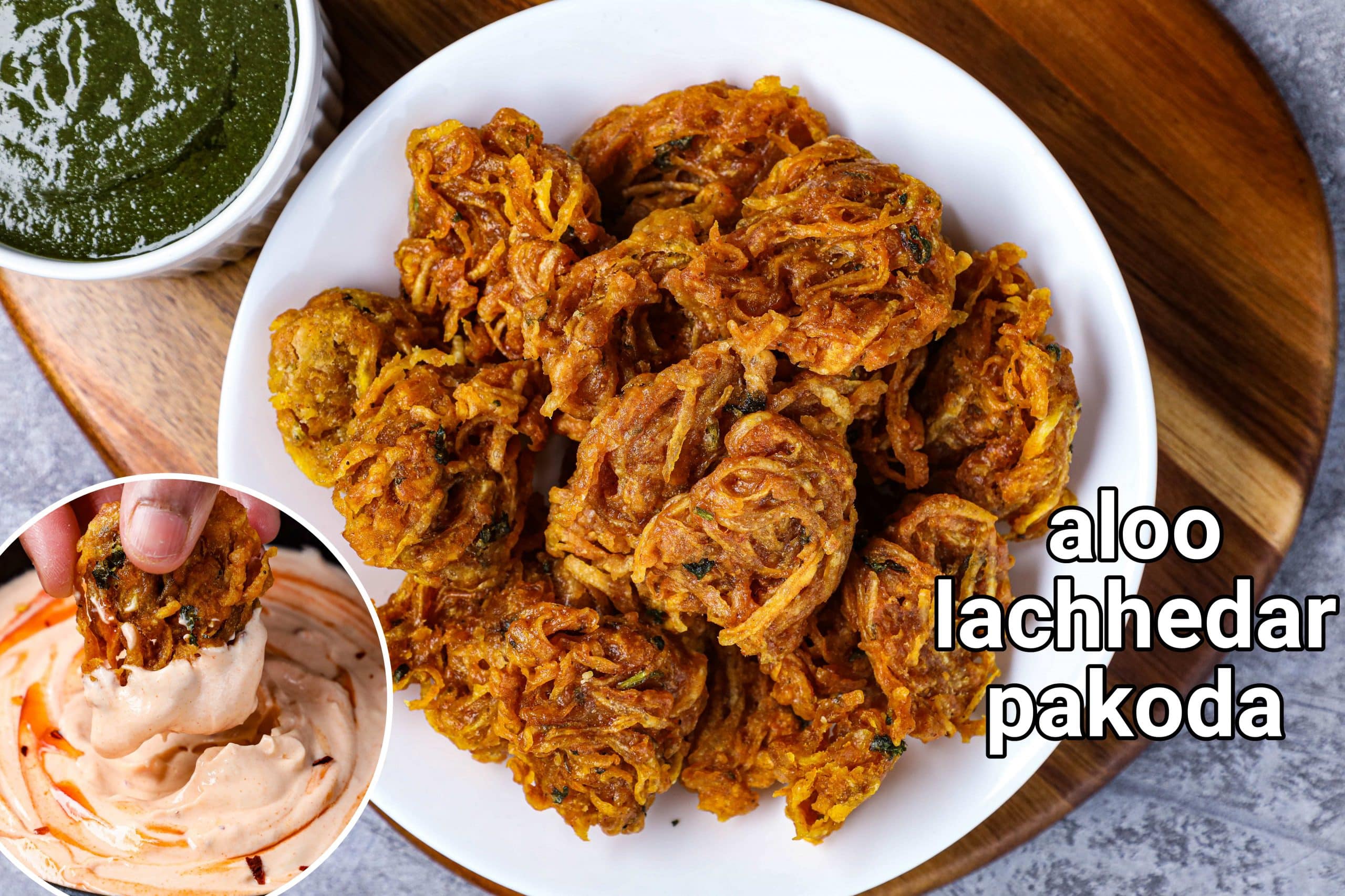 Aloo Laccha Pakora Recipe Crispy Potato Lachha Pakoda Aloo Pakoda