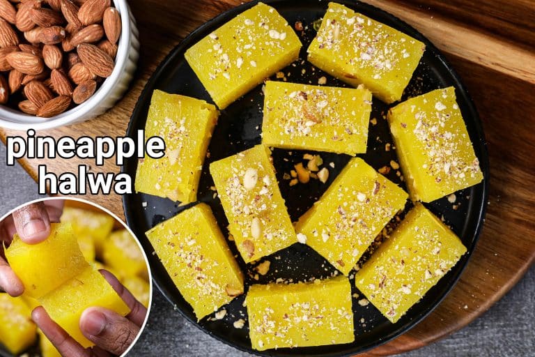 pineapple halwa recipe | pineapple delight recipe | pineapple sweet or meetha