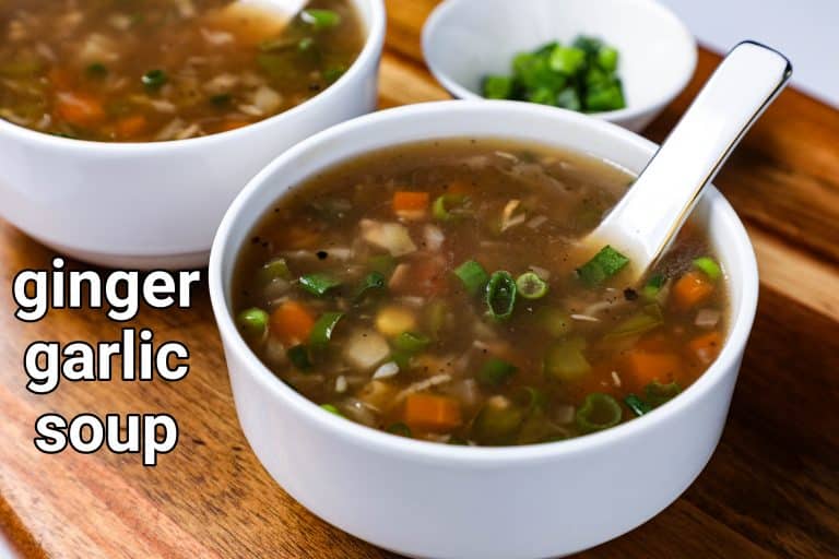 ginger garlic soup recipe | ginger and garlic veg soup – kitchen scrap broth