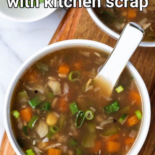 ginger and garlic veg soup - kitchen scrap broth