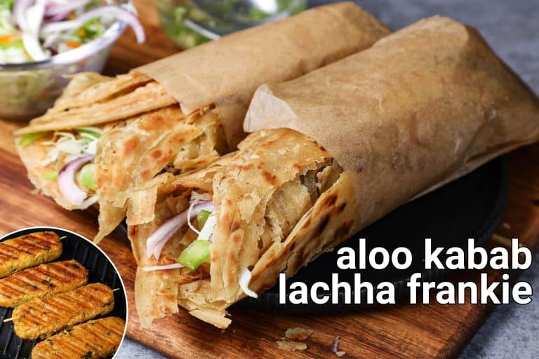 laccha paratha veg frankie recipe | lachha kathi roll | layered paratha roll