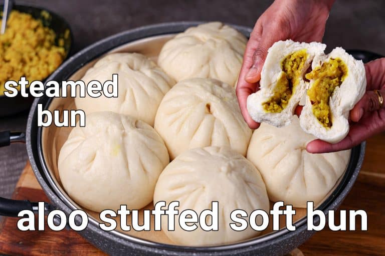 स्टीम्ड बन रेसिपी | steamed bun in hindi | आलू मसाला स्टफ्ड बन्स