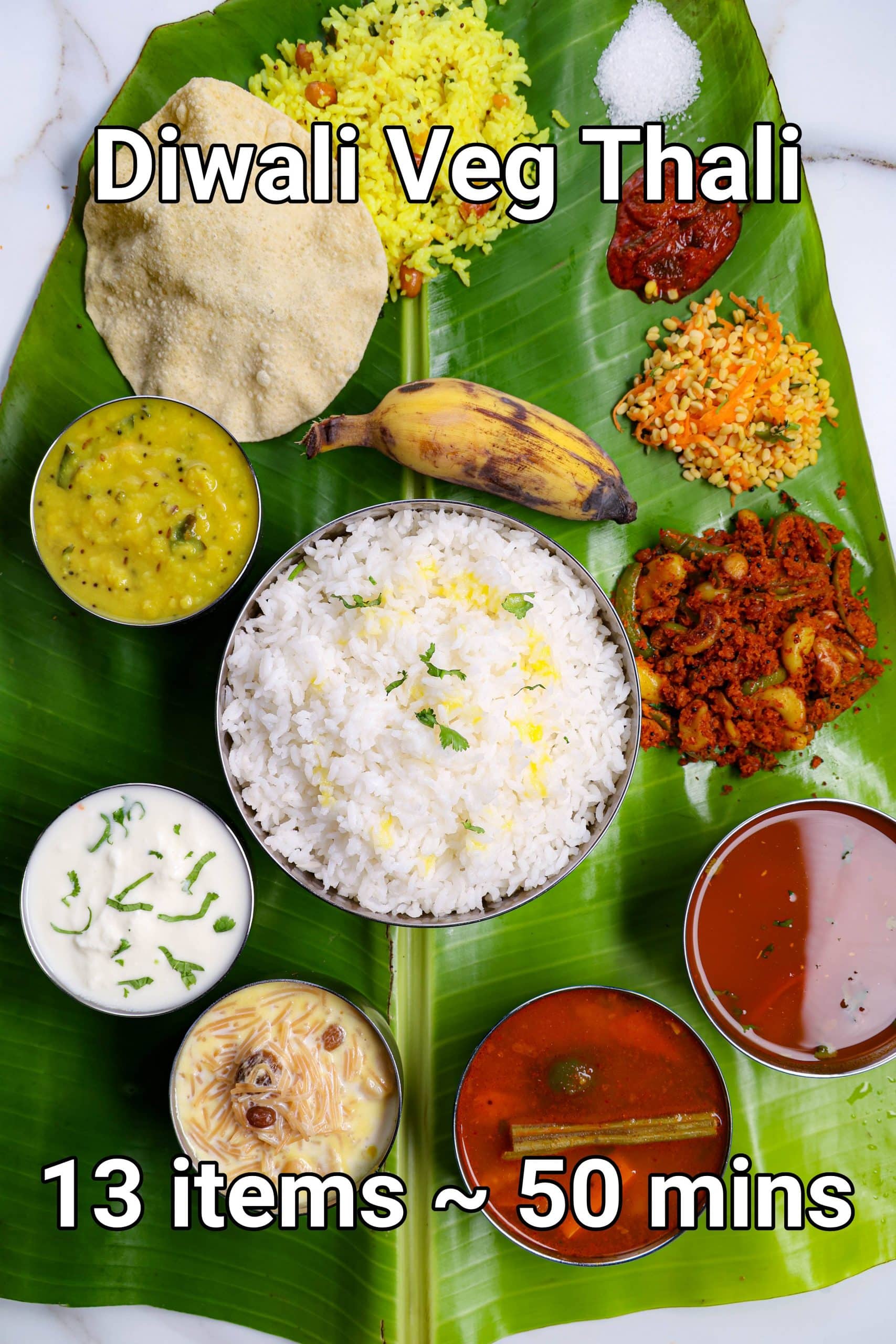 south indian meals in banana leaf