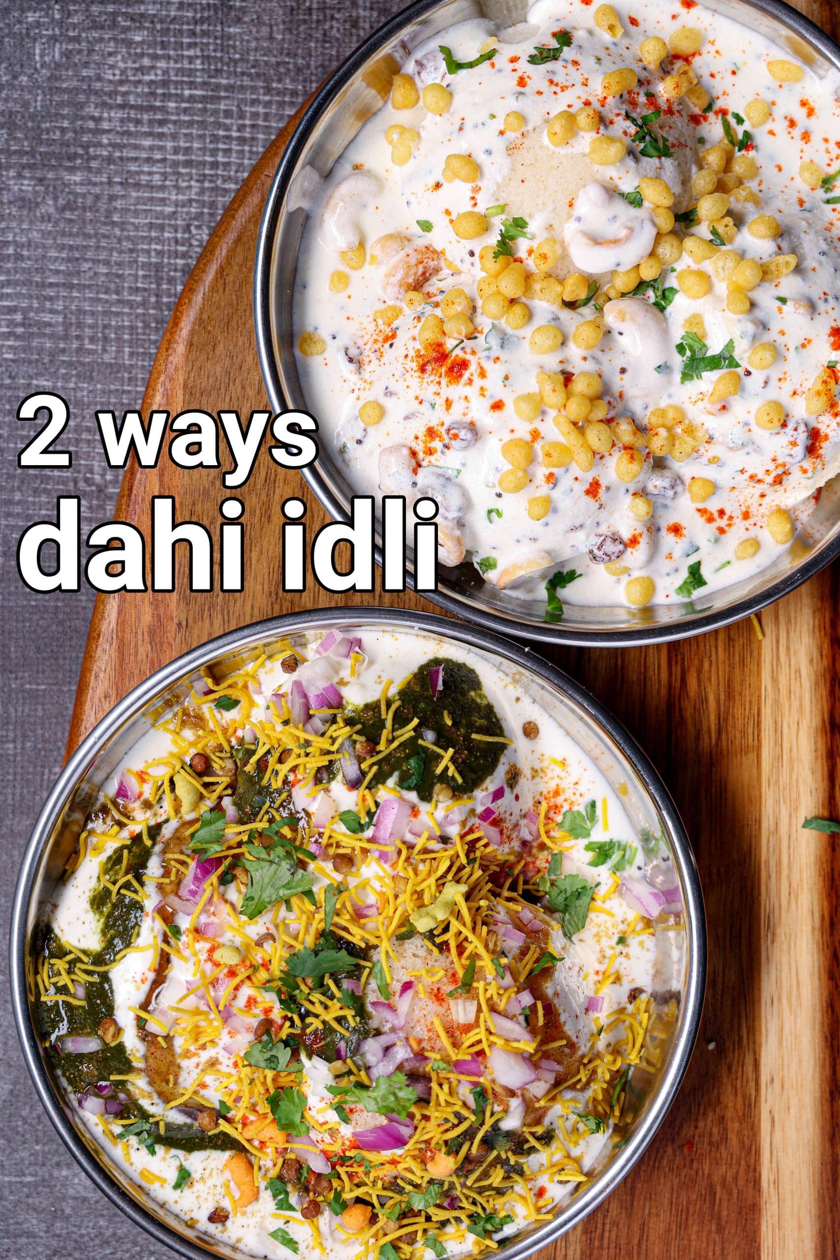 dahi idli recipe | curd idli chaat recipe 2 ways | suji dahi idli recipe