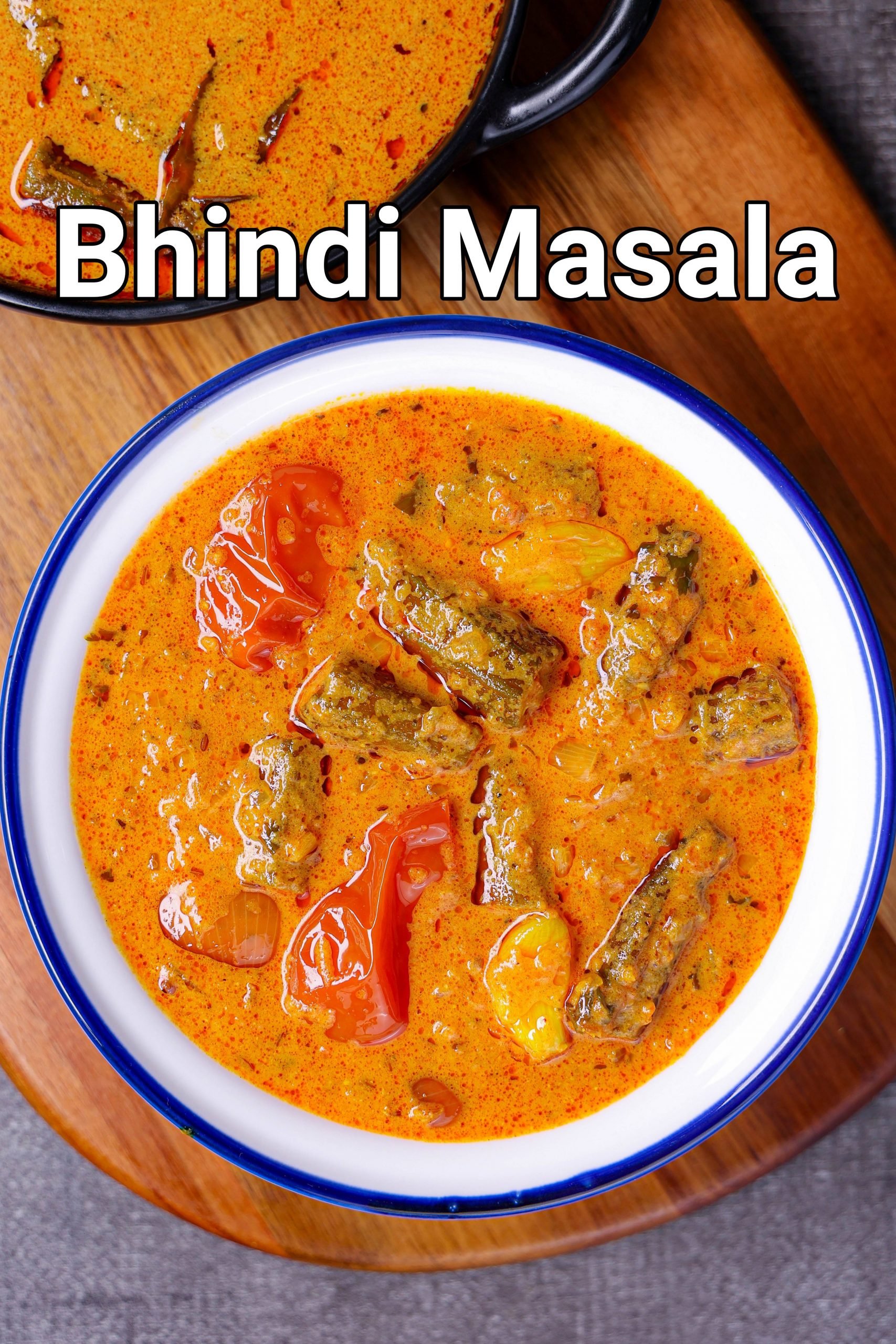 receta de bhindi masala / receta de salsa de ki bhindi / curry de okra ...